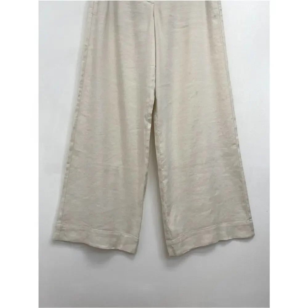 Everlane The Wide Leg Pant Stretch Linen Flax High-Rise Lightweight Trouser 00